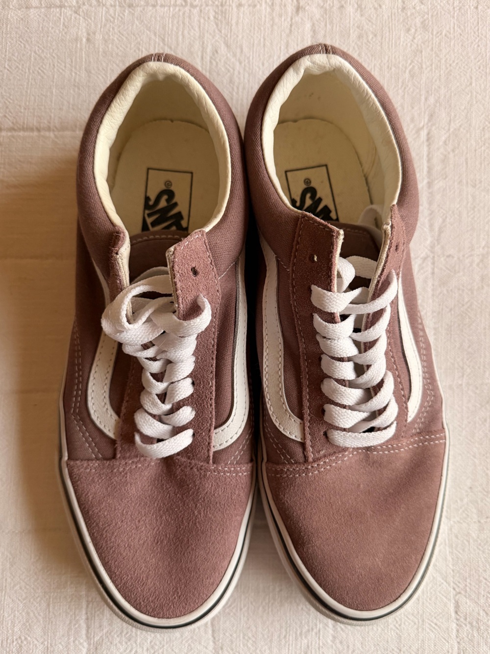 Mauve/White Vans Old Skool Low Top Skate Shoe - Women’s Sneakers